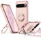 XYZ Cover per Google Pixel 9 Pro con Supporto, Custodia con Doppio Anello a Forma di Cuore con Cordino per Ragazze e Donne, Cover Protettiva di Lusso per Pixel 9 Pro, Rosa