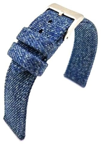 Fluco Jeans Uhrband Uhrenarmband Vegan blau 22mm Made in Germany