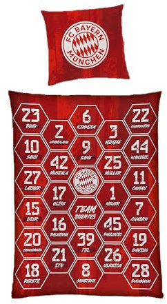 FC Bayern München I Bettwäsche Signature 2024-25 I Rot I 135x200 cm I Fußballfan I Bundesliga