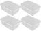 Julyeen 4 Packs 10 L Plastic Clear Storage Box with Lids, Stackable Storage Container