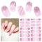 Nagelfolie UV Härtend - 28 Stück Nagelaufkleber Gel Nagelfolien Selbstklebend Gel Nail Strips für UV Lamp Lang Anhaltende Nagellackstreifen Nagelaufkleber Art Stickers DIY für Damen
