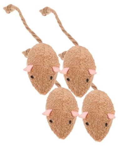 COLLBATH Realistic Simulation Plush Mouse Teething Toy for Cats Interactive Kitten Toy