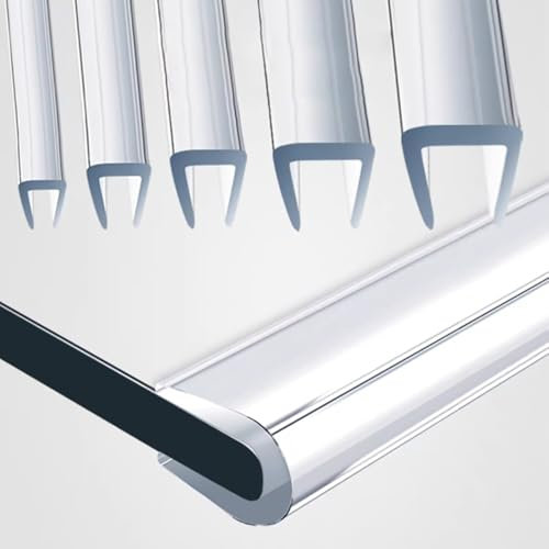 5m Transparenter U-Form Kantenschutz, Klemmprofil Kantenzierstreifen Für Glastische, Selbstklemmend Tischkantenschutz Dichtungsstreifen(12-13mm)