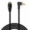 TECHZOCO Cable Audio alargador Extensor, Conector Jack 90° Audio Estéreo 3,5 mm Macho a Hembra, Cable alargador Audio estéreo, Apto para Altavoces, Auriculares, Móvil, Tablet, MP3, Negro, 0.50 Metros