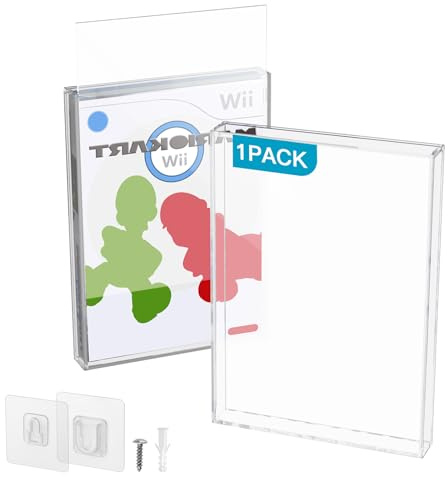 CaSZLUTION 1PC Clear Acrylic Video Game Box Protector for Wii, Gamecube, PS2, Xbox 360 Game Case, 3mm Thick Dustproof Wall Storage Holder Standard DVD Display Case (Case Only)