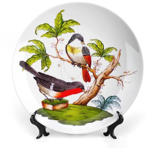 ROTOOY Lina Cavalieri Plate, Fornaset Piatto Decorativo, Piatto Decorativo Da Parete, Misterioso Volto Piatto Da Parete Decorazione Da Parete, Con Staffa E Speciale Gancio A Molla, 15,2 cm, Uccello3
