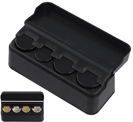 Mewflew Boîte de Rangement pour Pièces – Porte-monnaie Compact pour Pièces Euro, pour Voiture et Maison – Organisateur de Monnaie Portable avec Couvercle à Rabattre pour Pièces et Jetons