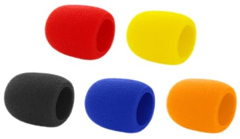 5 Stück Mikrofon Schwammabdeckung Windschutz für Handmikrofone | Leicht und Verschleißfest, Einfach zu Wechseln und Montieren, Schaumstoff, für Headset und Bühne