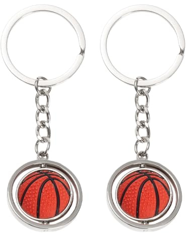 VAEIORP 2 Pcs Basketball Schlüsselanhänger 3D Optik Sport Geschenk Idee Schlüssel Anhänger Basket Ball