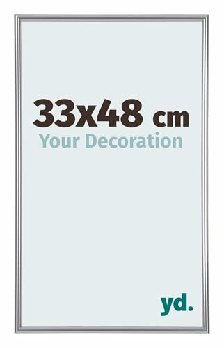 yd. Your Decoration - Puzzlerahmen 33x48 - Silber Hochglanz - Puzzlerahmen 500-1000 Teile - Kunststoff Bilderrahmen - Annecy
