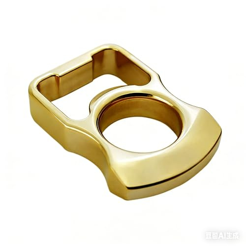 Brass Bottle Opener EDC Heavy Duty Vintage Solid Brass Beer Bottle Opener Ring Portable Cap Remover for Home Bar Camping Hiking Daily Carry Gift for Men Beer Lovers