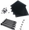 Nincha 12 mm PVC Netzeinsatz für Computerkühler, Ventilatoren, schwarz, staubdicht, 5 Stück und 5 Blindstreifen, schwarz, aus Hartstahl, PCI Abdeckung mit Schrauben