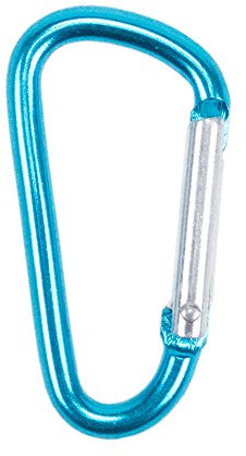 Craft County Mini-Karabinerhaken in D-Form, federbelastet, Aluminium, 3,8 cm, erhältlich, Verschiedene Größen, hellblau, 5 Pack