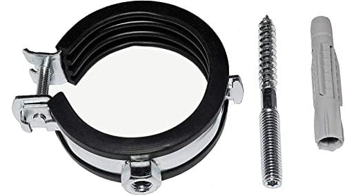 rohrfix-24 10 Stück Gelenkrohrschellen 32-35 mm / 1 Schwarz mit Stockschrauben M 8x60 mm + Dübel (Multidübel Ø 10 mm)