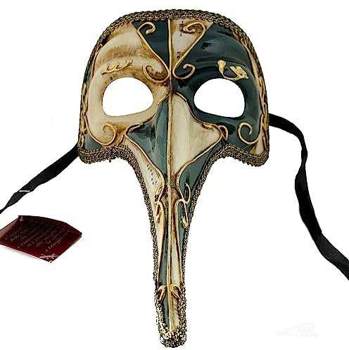 Handgefertigte venezianische Maske Lange Nase Ballmaske, Fasching Herren (N07)