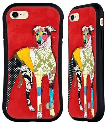 Head Case Designs Offizielle Michel Keck Greyhound Hunde 2 Hybride Handyhülle Hülle Huelle kompatibel mit Apple iPhone 7/8 / SE 2020 & 2022