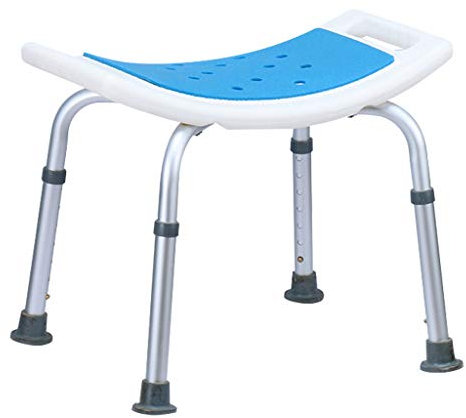 WRRAC-Duschhocker Badehocker Ergonomisch behindertengerechte Duschsitze Badewannenbank mit Polsterung Absturzsicherung 7 Höhenverstellbare Behindertenhilfe für Senioren Erwachsene Weiß