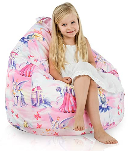 Italpouf Sitzsack L Kindersitzsack, Indoor, Sitzsack Sessel für Kinder, EPS Perlen Füllung, Abnehmbarer Bezug, Maschinenwaschbar, Kindersessel, Zertifiziert, Prinzessin