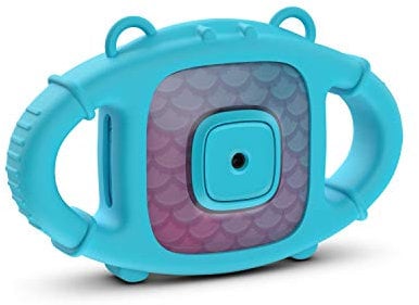 Kitvision Kids Waterproof Digital Action Camera for Children with Accessories (Mounts, Adaptors & 4 GB Micro SD Card), Built-in Microphone and Rechargeable Battery - Clear/Blue