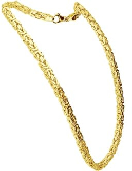 FILANGO Halskette 925er Silber Königskette rhodiniert/vergoldet Goldfarben Länge: 50cm | Stärke: 3,2mm