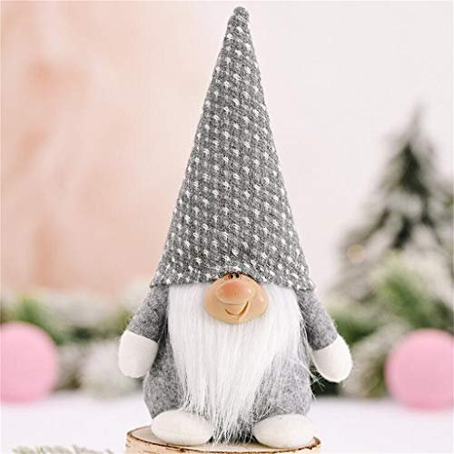 FeiliandaJJ Weihnachts Wichtel Gnom 22cm Hoch Weihnachtsdeko Handgemachte Plüsch Wichtel Figuren Schwedischen Weihnachtsmann Santa Tomte Gnom Weihnachten Geschenke für Kinder Familie (Grau)