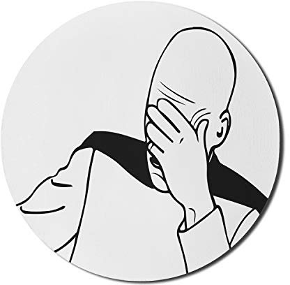 Ambesonne Humor-Mauspad für Computer, lachender Mann, Gesicht, Palme, Troll, Guy, Meme, Beschriftung, super lustige Online-Web-Illustration, rund, rutschfest, dickes Gummi, modernes Gaming-Mauspad