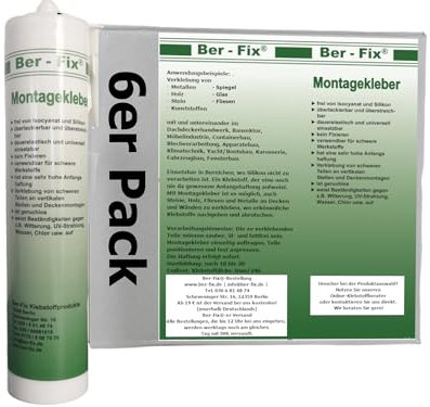 Ber-Fix® Montagekleber BF3000 – 6× 290 ml | Montagekleber mit hoher Anfangshaftung
