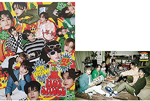 NCT Dream Hot Sauce [Photo Book Ver.] The 1st Album (Boring Version) CD+Poster+Photobook+Postcard Book+Folded Poster(On Pack)+Sticker+Thanks To+Photo Card+(Extra 5 NCT Photocards)