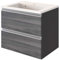Lotuk Waschbeckenunterschrank, 60 x 48 cm, mit 2 Schubladen, Eiche Grau