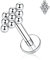 hengkaixuan 16G G23 Titan Labret Studs Innengewinde Lippen Studs Flat Back Labret Tragus Piercing 10mm Monroe Medusa Lip Piercing Silber mit 9 Kugeln Lobe Knorpel Conch Ohrring Schmuck