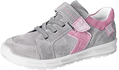 RICOSTA Mädchen Stiefel LUCI,Kinder Boots,WMS:Mittel,lose Einlage, TEX,Klettstiefel,Booties,wasserdicht,Graphit/Purple (450),32 EU