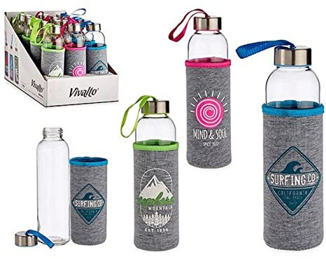 Botella de Cristal con Funda de Neopreno SPORT 500 ml