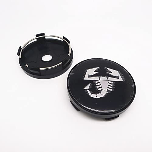 XLUCBS 4 Stück Auto Radnabenkappen Radnabenabdeckung Radnabendeckel Zierdeckel, für FIAT 500 Abarth Scorption 60mm Abzeichen Aufkleber Styling Zubehör