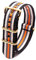 Military Watch Strap Style Watch Wristband 18mm-24mm Nylon Stripe Woven Strap mit Goldschnalle, 22mm