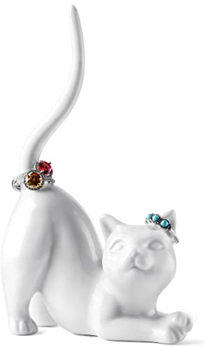 Titanape Cadeaux de chat pour femme – Support de bague de mariage, cadeau amusant pour les amateurs de chats, maman, femme, fille, cadeau d'anniversaire, décoration de chat, cadeau de condoléances