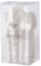Decor Decorline - Ensemble de couverts réutilisables en plastique robuste - 40 pièces - Chacun avec 20 fourchettes, 10 couteaux et 10 cuillères - Baroque Collection - perle