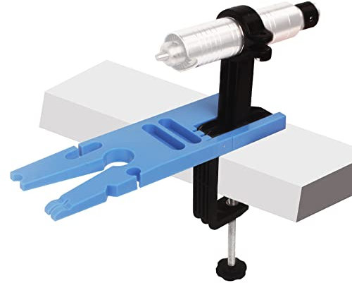 Bench Clamp Bench Pin V-Slot Vice for Workbench C-Clamps Mount On Table for Jewelry Making, Sawing, Drilling (Blue)