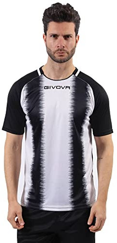Givova Unisex-Adult MAC06-0310-XL Shirt Stripe M/C Interlock Bianco/Nero Tg. XL