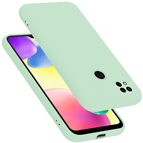 Cadorabo Hülle kompatibel mit Xiaomi RedMi 9C / RedMi 10A Hülle Silikon Handyhülle für RedMi 9C / RedMi 10A Case aus flüssigem Silikon- Kratzfeste dünne TPU Schutzhülle - Liquid HELL GRÜN