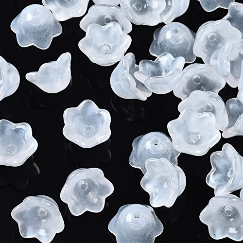 Bestewelry Lot de 100 perles en verre transparent peint en spray pour boucles d'oreilles, bracelets et fabrication de bijoux - Perles d'entretoise colorées avec capuchon