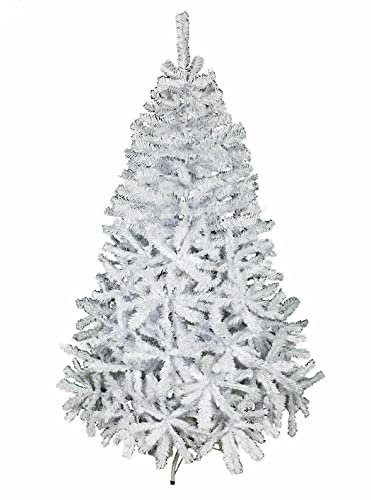 HAAC künstlicher Weihnachtsbaum in Farbe weiß 180 cm mit 600 Zweigen Tannenbaum aufklappbar mit Metallständer Ständer
