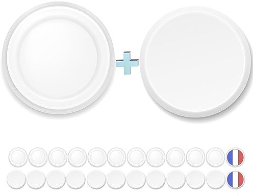 XILMARK (12 + 12) Couvercles Yaourt La Fermière 68 et La Laitiere 56 (Compatible), Couvercle Yaourt Réutilisable, Bouchons Yaourt Réutilisables, Couvercles pour Pots Yaourts, Couvercle Pot la Fermiere
