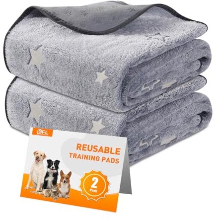 Washable Puppy Pads, 2 Packs Fast Absorption Reusable Puppy Pads, Dog Pee Pad, Waterproof Whelping Pads, Non-Slip Training Pads Pet Playpen Puppy Mat for Floor, Dog Crate -79x92cm