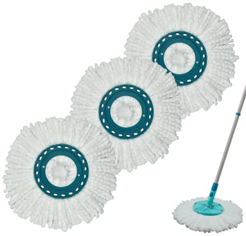 GFRED 3 Stück Wischmopp Ersatz Kompatibel Mit Leifheit Clean Twist Disc Mop Systèmes Moppkopf Ersatz Mikrofaser Sehr Saugfähig, Für alle Bodenarten Geeignet