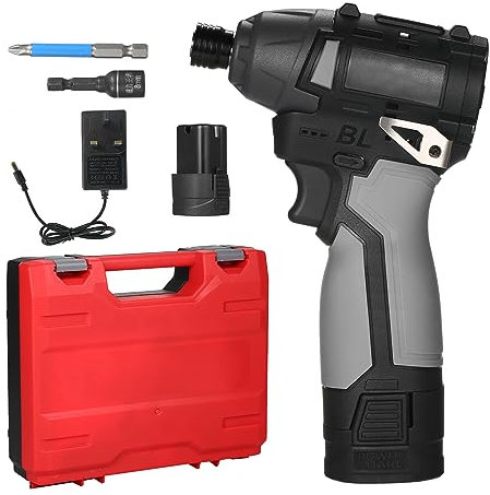Vislone 18V Brushless Electric Screwdriver Set Rechargeable Cordless Electric Power Screwdriver Set with3450RPM Speed & 140Nm Torque with Bit Carrying Case Suitable for Home DIY Repair Tool Kit