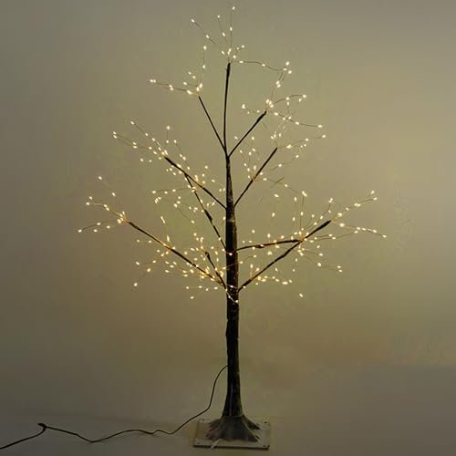 Albero di natale H 100 con 330 luci led bianco calde incorporate lume d'arredo elegante particolare esclusivo