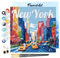 Figured'Art Mini Malen Nach Zahlen Erwachsene Mit Rahmen 20x20cm Kleines Format - Reiseplakat New York City - Paint by Numbers Basteln DIY Bastelset Leinwand gespannt auf Holzrahmen