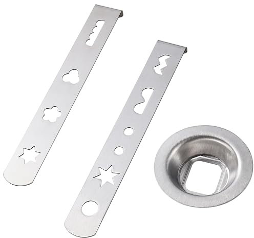 ZEVONDA 304 Stainless Steel Pastry Attachment - 2 Pieces Biscuit Attachment for Meat Mincer with Connection Ring Biscuit Attachment for Pastries with 8 Shapes Baking Accessories for Model 5 Meat