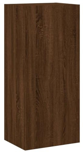 vidaXL TV Wandschrank, TV Schrank mit viel Stauraum, Wandmontage Fernsehschrank Regal, Hängeschrank TV Möbel, Modern, Braun Eiche-Optik Holzwerkstoff