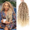PORSMEER 6 Packs Lockige Göttin Faux Locs Crochet Haar für Frauen,45cm Lange Goddess Locs Crochet Haar Hippie Locs Synthetische Zöpfe,Messy Bohemian Fuax Locs Haarverlängerungen(ombre blond)